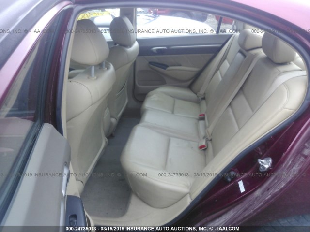 2HGFA16968H523731 - 2008 HONDA CIVIC EXL MAROON photo 8