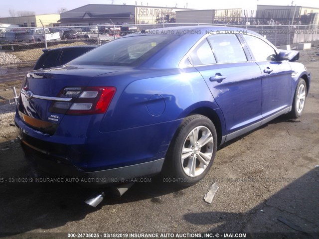 1FAHP2E88EG122473 - 2014 FORD TAURUS SEL BLUE photo 4