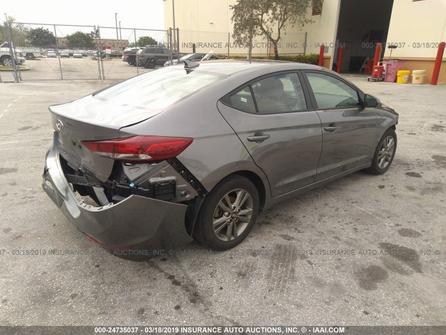 5NPD84LF1JH251809 - 2018 HYUNDAI ELANTRA SEL/VALUE/LIMITED GRAY photo 4