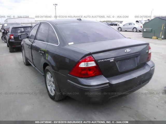 1FAHP27167G132261 - 2007 FORD FIVE HUNDRED SEL GRAY photo 3