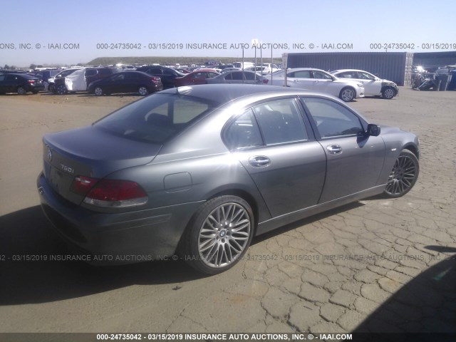 WBAHL83507DT10004 - 2007 BMW 750 I GRAY photo 4