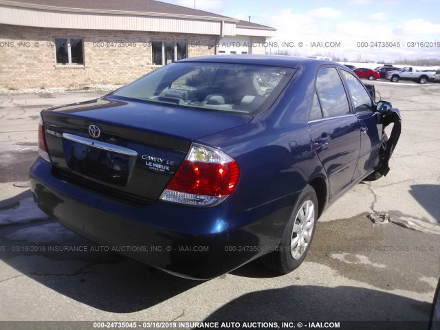 4T1BE32K96U130656 - 2006 TOYOTA CAMRY LE/XLE/SE BLUE photo 4