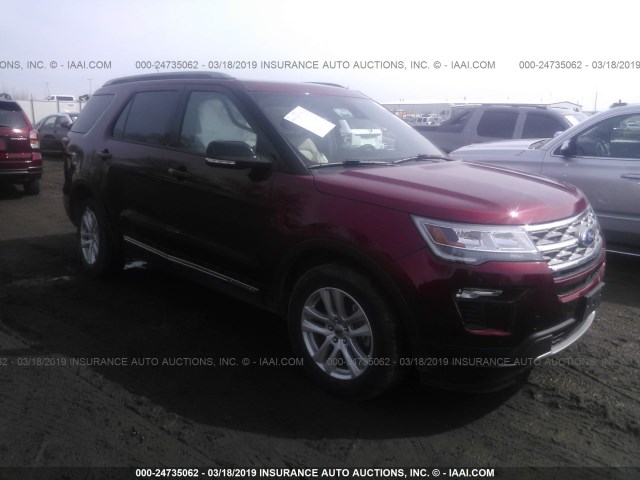 1FM5K8D81JGB94444 - 2018 FORD EXPLORER XLT RED photo 1