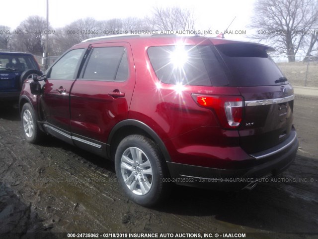 1FM5K8D81JGB94444 - 2018 FORD EXPLORER XLT RED photo 3