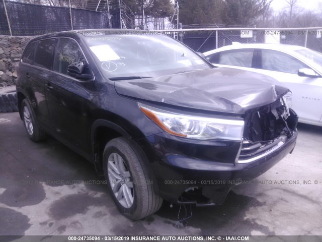 5TDBKRFH4GS339078 - 2016 TOYOTA HIGHLANDER LE/LE PLUS BLACK photo 1