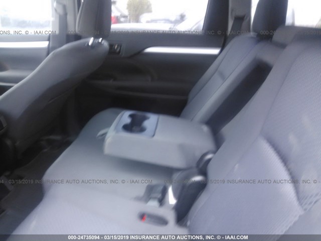 5TDBKRFH4GS339078 - 2016 TOYOTA HIGHLANDER LE/LE PLUS BLACK photo 8