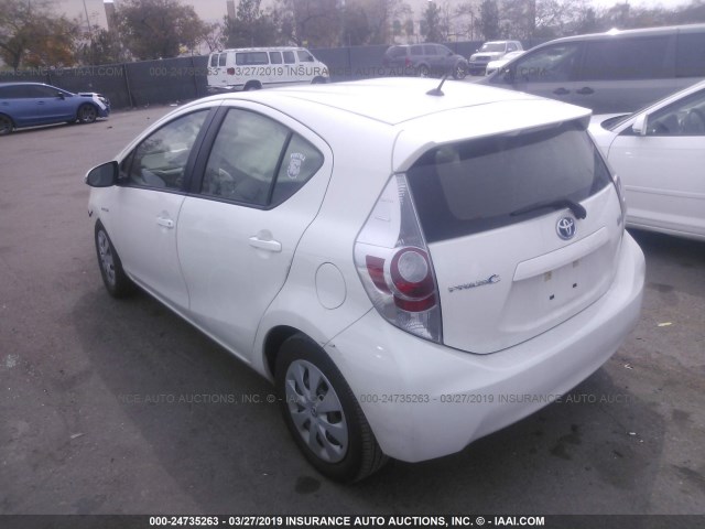 JTDKDTB3XE1560440 - 2014 TOYOTA PRIUS C WHITE photo 3