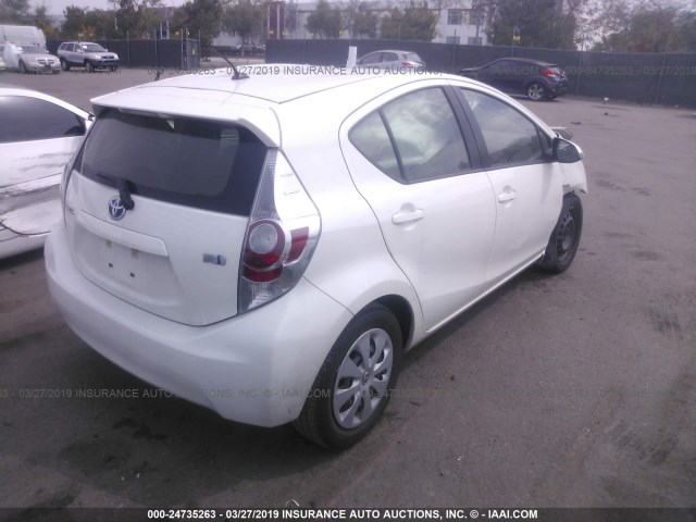 JTDKDTB3XE1560440 - 2014 TOYOTA PRIUS C WHITE photo 4