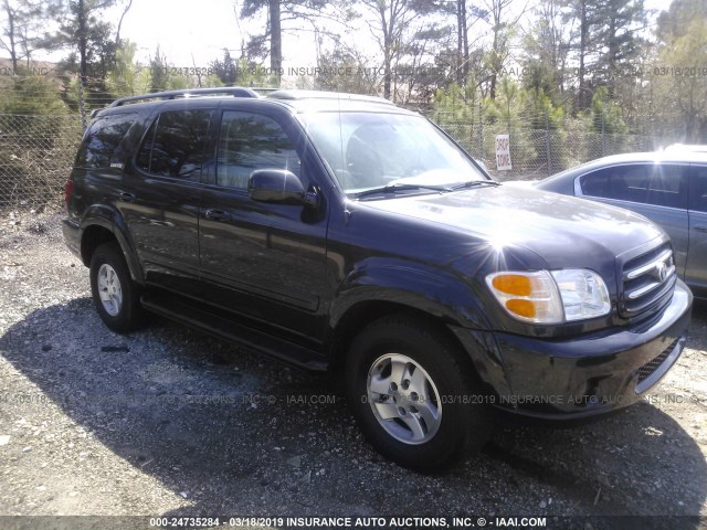 5TDZT38A92S081786 - 2002 TOYOTA SEQUOIA LIMITED BLACK photo 1