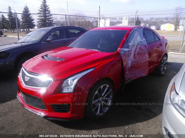 1G6AN5RYXH0149428 - 2017 CADILLAC ATS-V RED photo 2