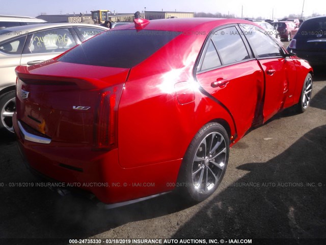 1G6AN5RYXH0149428 - 2017 CADILLAC ATS-V RED photo 4