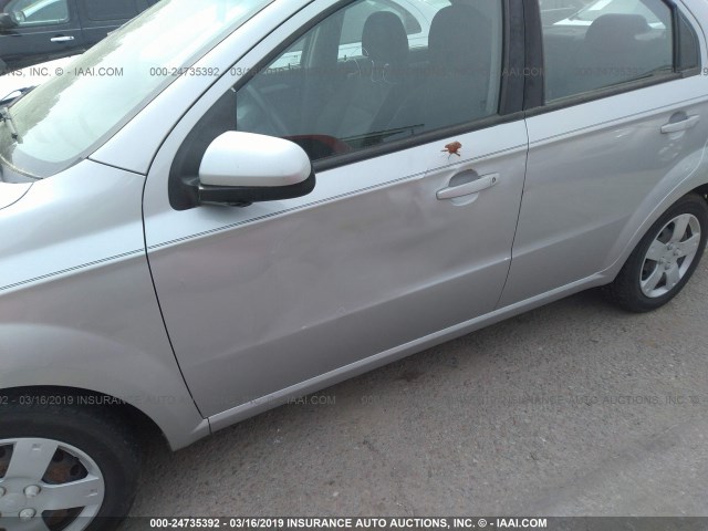 KL1TD5DE0AB069885 - 2010 CHEVROLET AVEO LS/LT Արծաթագույն լուսանկար 6