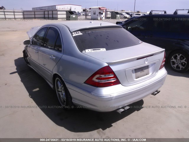 WDBRF76J86F785578 - 2006 MERCEDES-BENZ C 55 AMG SILVER photo 3