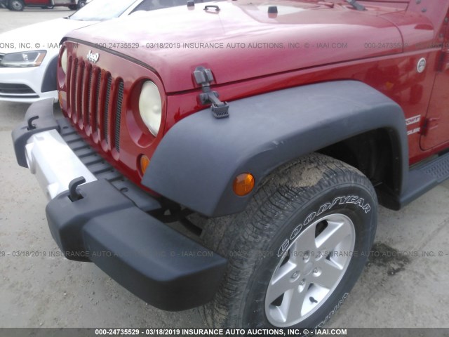 1C4AJWAG7CL273245 - 2012 JEEP WRANGLER SPORT RED photo 6