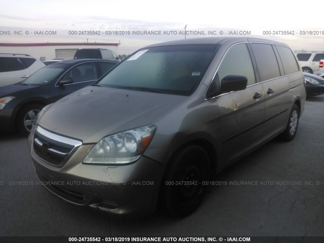 5FNRL38297B020104 - 2007 HONDA ODYSSEY LX GOLD photo 2