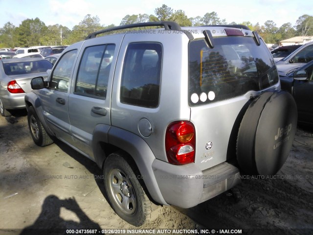 1J4GL48K63W595693 - 2003 JEEP LIBERTY SPORT/FREEDOM SILVER photo 3