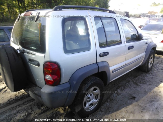 1J4GL48K63W595693 - 2003 JEEP LIBERTY SPORT/FREEDOM SILVER photo 4