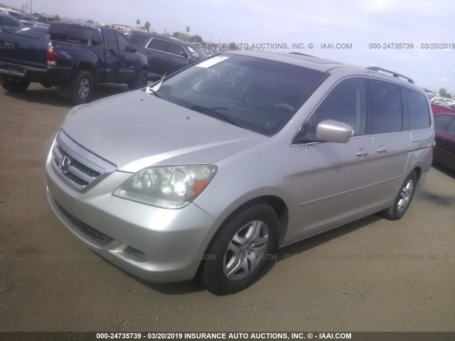 5FNRL38617B400623 - 2007 HONDA ODYSSEY EXL SILVER photo 2