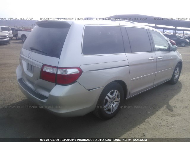 5FNRL38617B400623 - 2007 HONDA ODYSSEY EXL SILVER photo 4