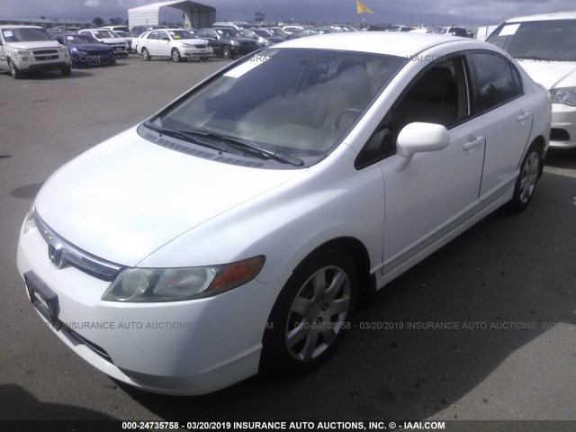 2HGFA16598H337338 - 2008 HONDA CIVIC LX WHITE photo 2