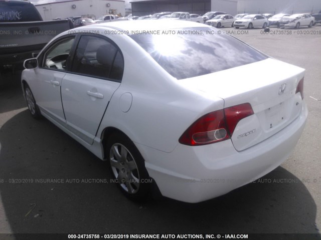 2HGFA16598H337338 - 2008 HONDA CIVIC LX WHITE photo 3