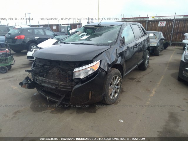 2FMDK4JC2CBA76328 - 2012 FORD EDGE SEL BLACK photo 2