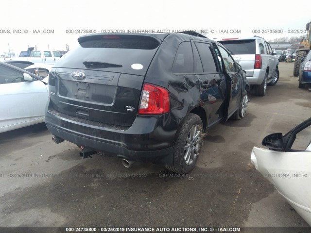 2FMDK4JC2CBA76328 - 2012 FORD EDGE SEL BLACK photo 4