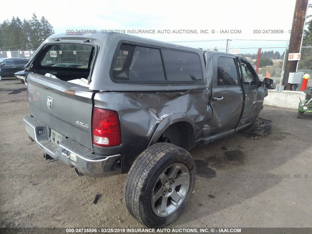 1C6RD7NT4CS114168 - 2012 DODGE RAM 1500 LARAMIE GRAY photo 4