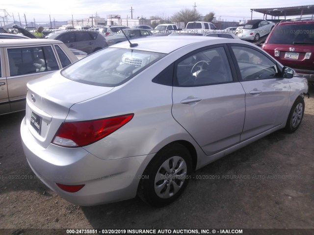 KMHCT4AE6GU105033 - 2016 HYUNDAI ACCENT SE SILVER photo 4