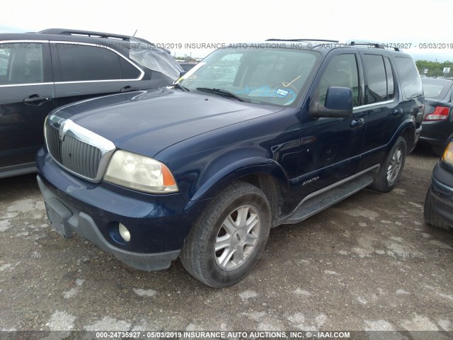 5LMEU68H54ZJ08003 - 2004 LINCOLN AVIATOR ლურჯი ფოტო 2
