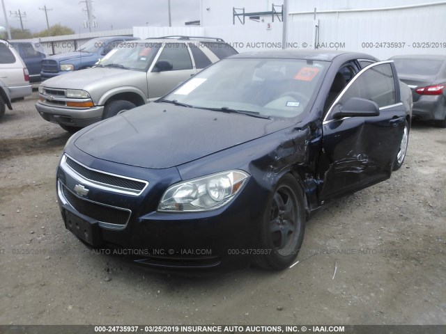 1G1ZB5EB3A4108141 - 2010 CHEVROLET MALIBU LS BLUE photo 2