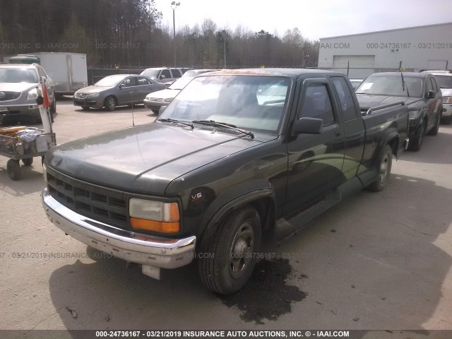 1B7GL23X4TS567105 - 1996 DODGE DAKOTA GREEN photo 2