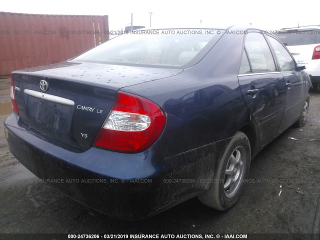 4T1BF32K74U078695 - 2004 TOYOTA CAMRY LE/XLE/SE BLUE photo 4