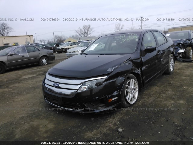 3FAHP0GA1AR429703 - 2010 FORD FUSION S BLACK photo 2