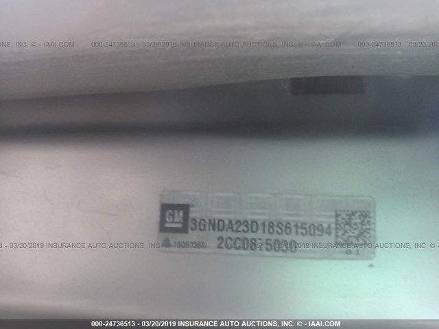 3GNDA23D18S615094 - 2008 CHEVROLET HHR LT SILVER photo 9