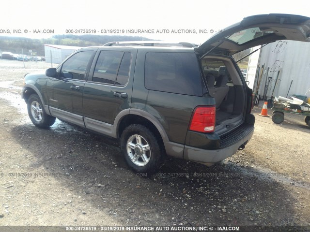 1FMZU73E32ZA21219 - 2002 FORD EXPLORER XLT GREEN photo 3