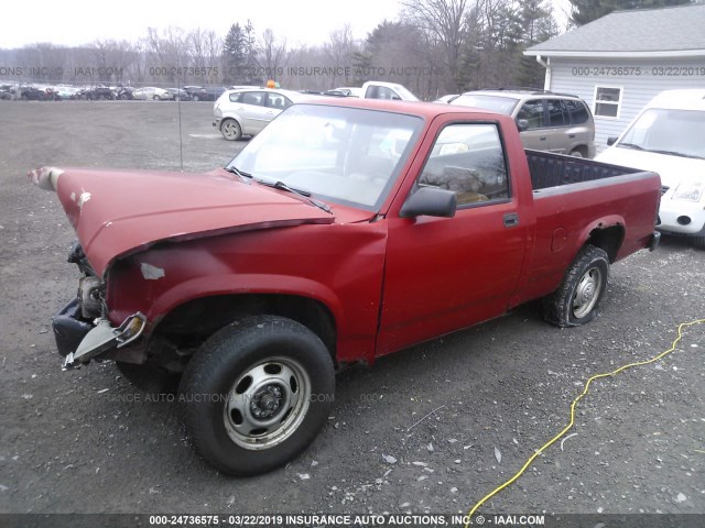 1B7FL16G3NS509040 - 1992 DODGE DAKOTA RED photo 2