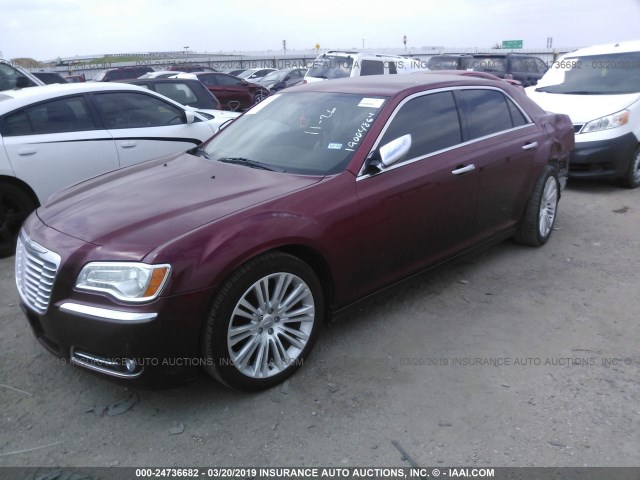 2C3CCACG5CH200766 - 2012 CHRYSLER 300 LIMITED MAROON photo 2