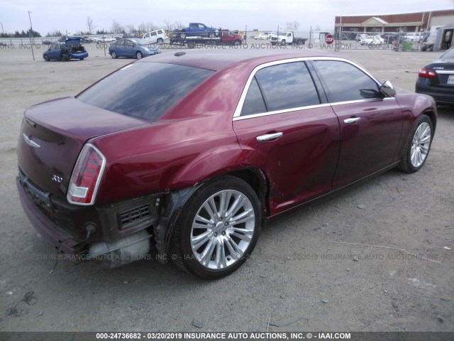 2C3CCACG5CH200766 - 2012 CHRYSLER 300 LIMITED MAROON photo 4