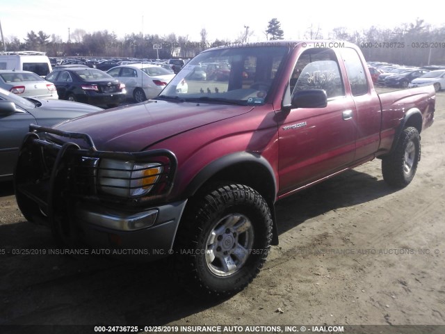 4TAWN72NXWZ169701 - 1998 TOYOTA TACOMA XTRACAB RED photo 2