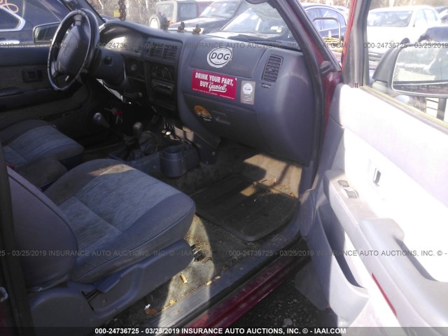 4TAWN72NXWZ169701 - 1998 TOYOTA TACOMA XTRACAB RED photo 5