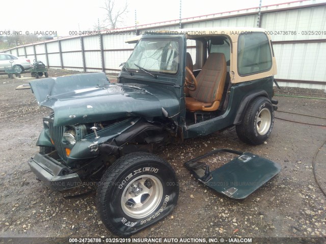 1J4FY19P9SP283575 - 1995 JEEP WRANGLER / YJ S/RIO GRANDE GREEN photo 2