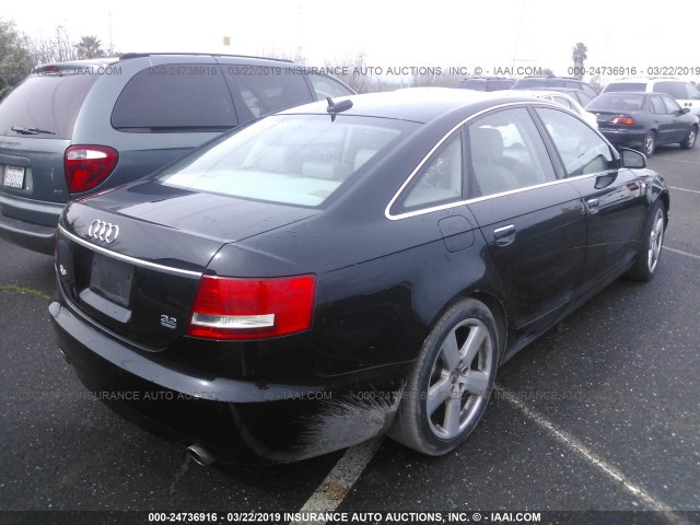 WAUEH94F06N143105 - 2006 AUDI A6 S-LINE 3.2 QUATTRO BLACK photo 4