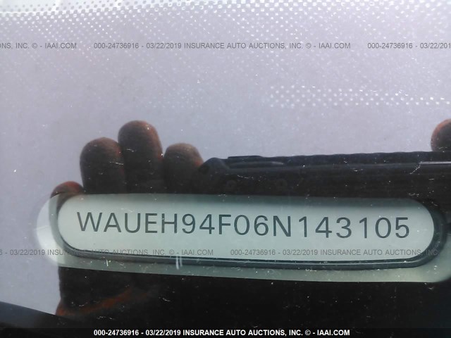 WAUEH94F06N143105 - 2006 AUDI A6 S-LINE 3.2 QUATTRO BLACK photo 9