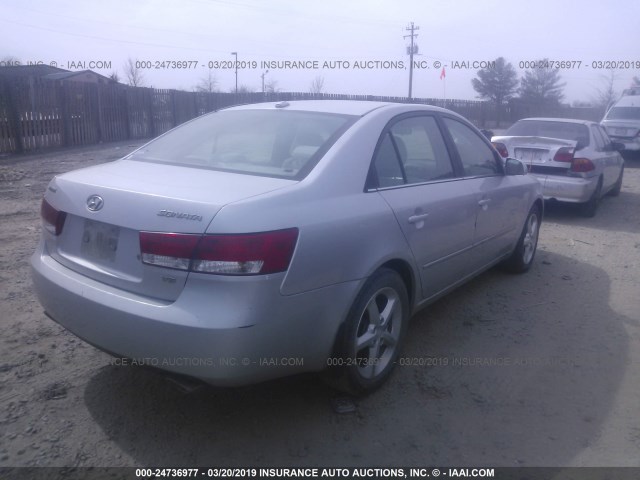 5NPEU46F57H247881 - 2007 HYUNDAI SONATA SE/LIMITED SILVER photo 4