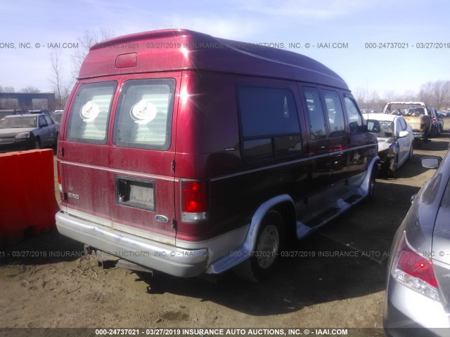 1FDRE14L91HA13606 - 2001 FORD ECONOLINE E150 VAN RED photo 4