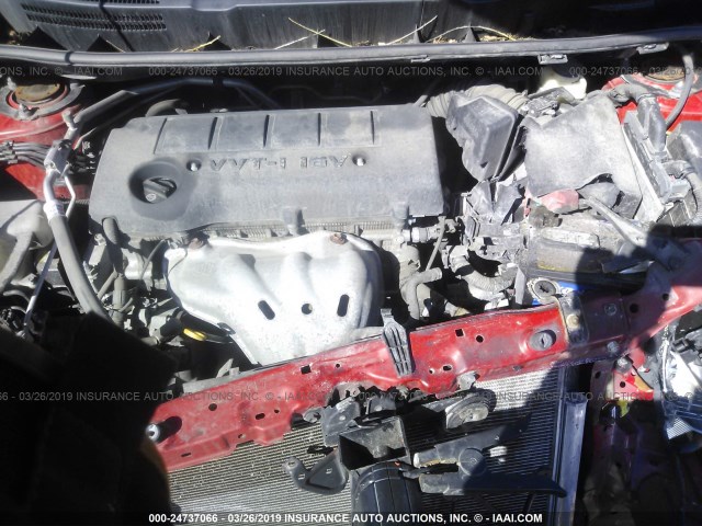 2T1KE40E89C014244 - 2009 TOYOTA COROLLA MATRIX S RED photo 10