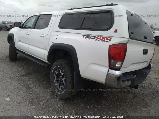 5TFCZ5AN2GX028149 - 2016 TOYOTA TACOMA DBL CAB/SR/SR5/TRD SPT/OR WHITE photo 3