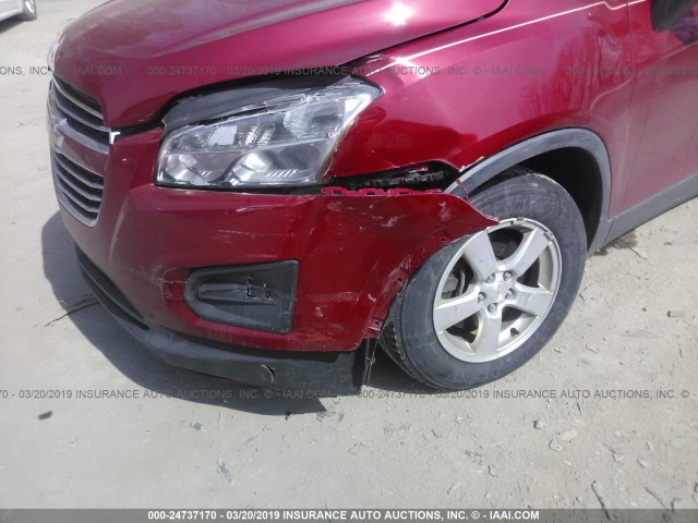 KL7CJPSB4FB244973 - 2015 CHEVROLET TRAX 1LS RED photo 6