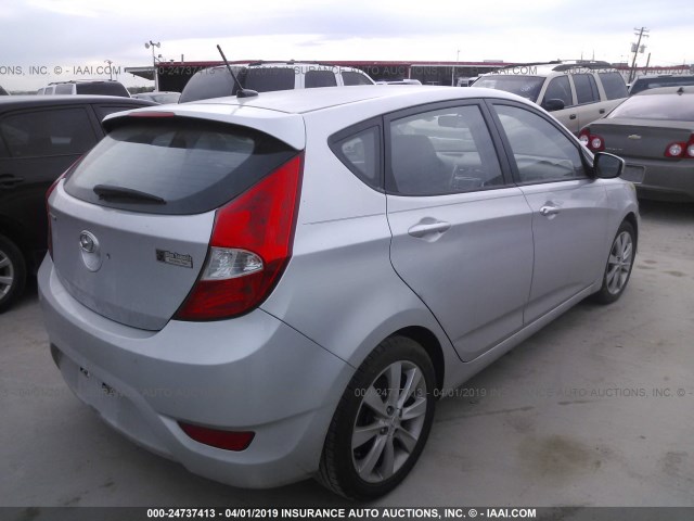 KMHCU5AEXCU050759 - 2012 HYUNDAI ACCENT GLS/GS/SE SILVER photo 4